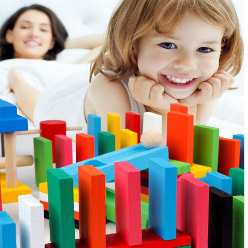 120 Stks/set Domino Speelgoed Kinderen Houten Speelgoed Gekleurde Domino Blokken Kits Early Learning Domino Spelletjes Educatief Kinderen Speelgoed
