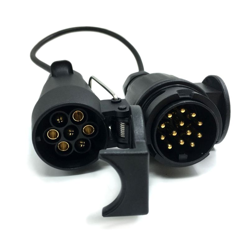 7 pin  to 13 pin trailer adapter lead converter with cable wiring connector 12v plug socket