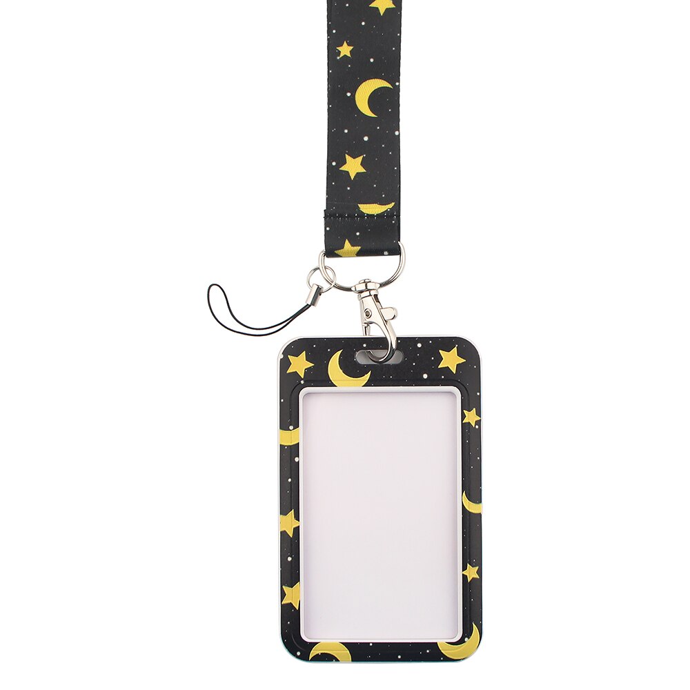 LX515 Stars and Moon Card Set Mobile Phone Belt Keychain Cheetah Badge Camera USB Keychain Lanyard Neck Strap