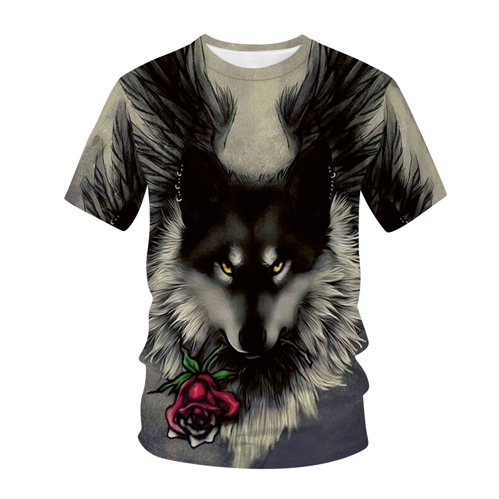 Casual wolf Unisex Men Short Sleeve T-Shirt Cotton Summer Slim 3D Printed Short Sleeve T Shirt Top Blouse bodybuilding футболка