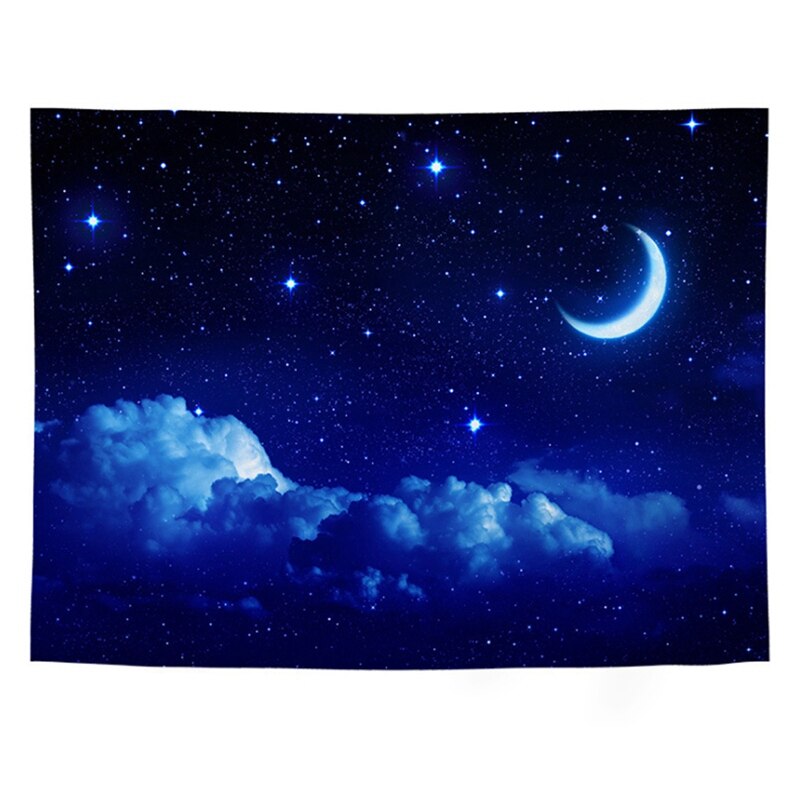 Wandtapijt Opknoping,Esthetische Maan Tapestry Kleurrijke Nacht Sterrenhemel Wandkleden Polyester Wall Art Wall Decor Voor Versieren Woonkamer, Appartement, Slaapzaal, 59.1X78.7Inch