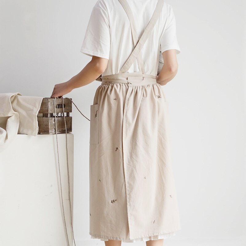 retro w stylu średniowiecznym bawełniana pościel gotowanie fartuchy kuchenne dla kobieca sukienka kwiaciarnia bluza fryzjer śliniaczek ogród fartuch