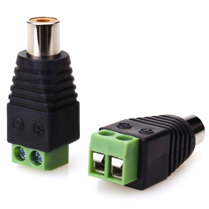 Phono RCA Screws Male Female Plug to AV Screw Terminal Audio/Video Connector Adapter (15 Male +15 Female Connector)