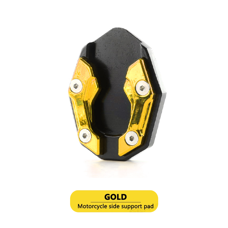 KEVANLY Aluminium Motorcycle Bike Kickstand Extender Voet Zijstandaard Extension Voet Pad Ondersteuning Plaat Motor Accessoire: Goud