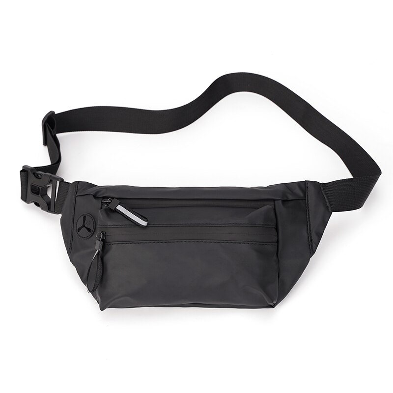 Vandtæt mand talje taske bryst pack udendørs sport crossbody taske afslappet rejse unisex bælte taske: C stil sort