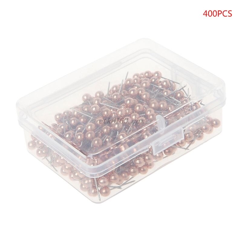 400pcs Round Plastic Head Steel Point Push Pins Map Thumb Tacks Pin Office School Supplies: Rose Gold