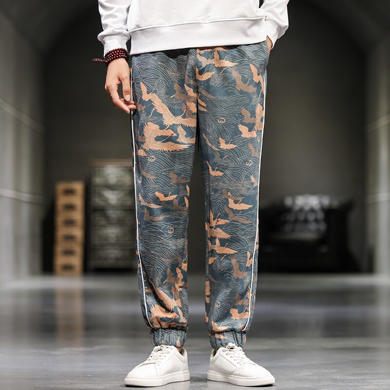 Pantalones bombachos informales para hombre, pantalón holgado estilo Harajuku japonés, chino, Samurai, Haori, KK3298