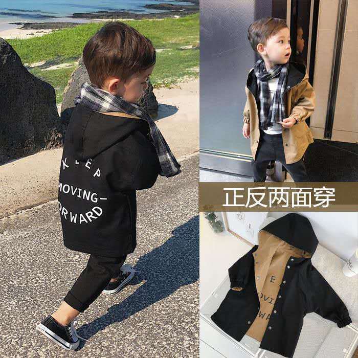 Children's Windbreaker Jackets For Boys Spring Autumn kids Double-faced Parkas Babys Trench Coat Cotton Jackets