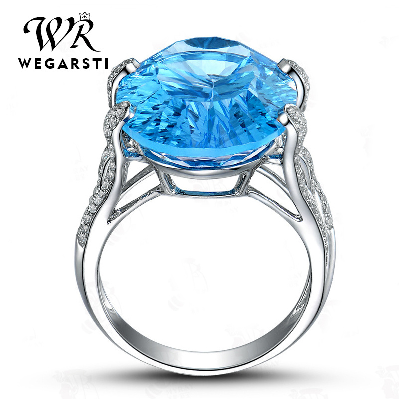 Wegarasti Zilver 925 Sieraden Ring Trendy Sapphire Party Classic 925 Sterling Zilveren Ringen Sieraden Vrouw Engagement