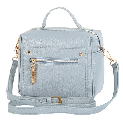 YBYT brand casual PU leather solid women handbags hotsale ladies shopping bga shoulder messenger crossbody bags: Blue