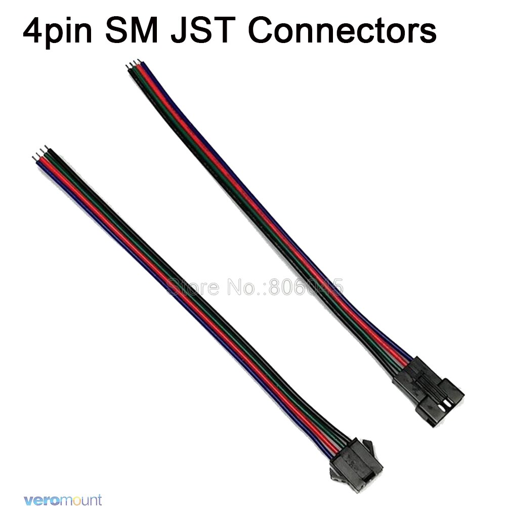 5Pairs 2pin 3pin 4pin 5pin 6pin SM JST LED Connector Male & Female Plug Socket Connector 15cm Wire for RGB RGBW RGBWW LED Strip: 4pin