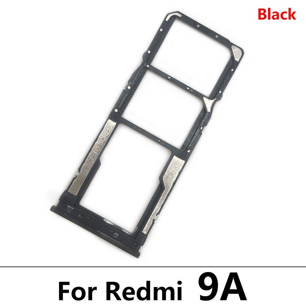 Sim Kaart Lade Voor Xiaomi Redmi 9A 9C 9T Sim Card Tray Slot Houder Adapter Socket Reparatie Onderdelen: 9A black