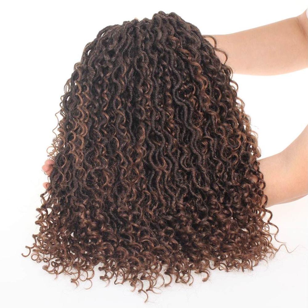 Leeven 18 pouces Faux Locs Crochet cheveux ondulés synthétique Passion torsadé tresse Crochet perruque bohème Cruly cheveux pour les femmes: T30 / 6 Pcs/Lot