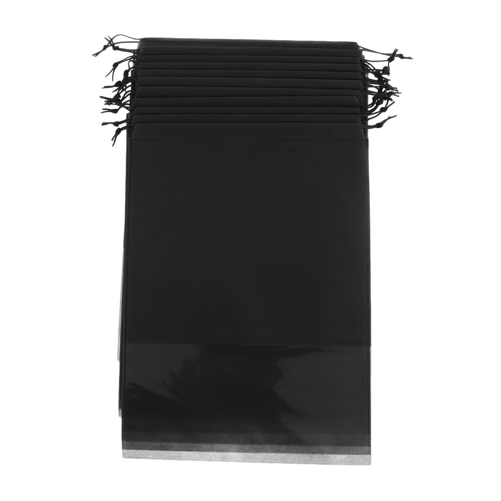 Bolsas para zapatos con cordón de tela no tejida para hombre y mujer, paquete de 12 unidades