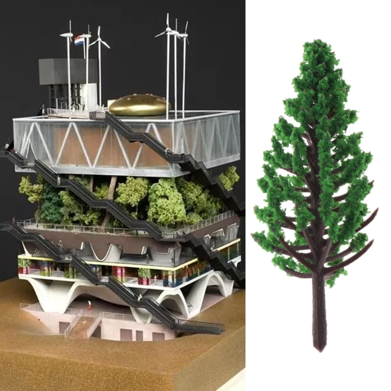 20 stk model træer park gade jernbanehus layout grønt landskab
