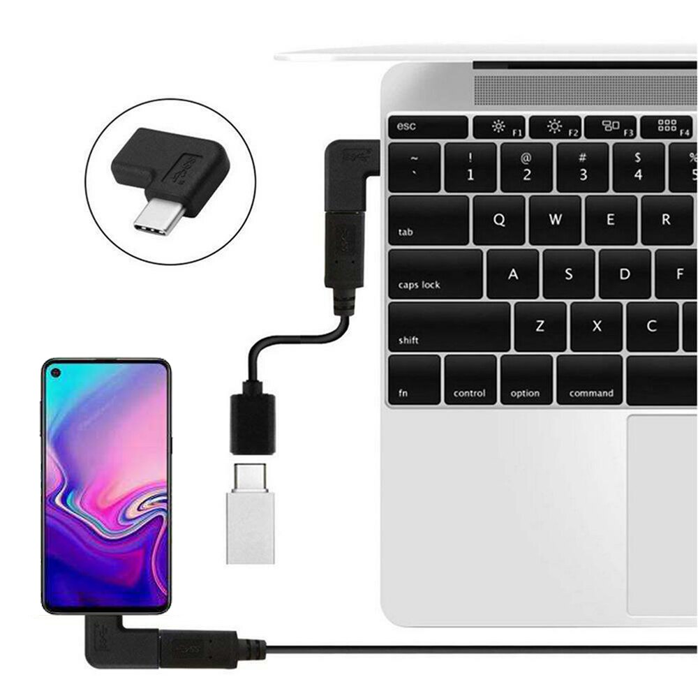 Mini kannettava 90 asteen suorakulmainen usb 3.1 tyyppi c uros-naaras muunnin usb-c-sovitin älypuhelin tarvikkeet