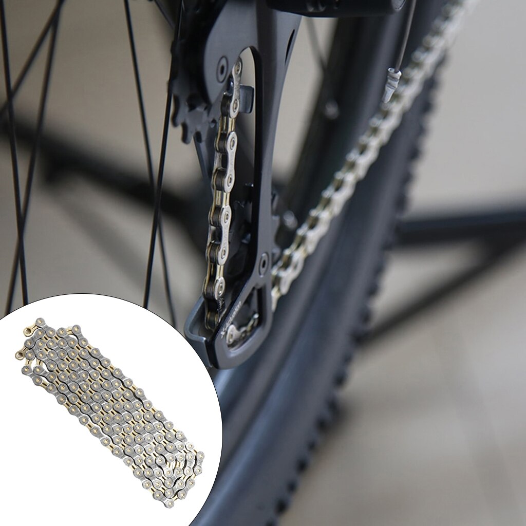 Sturdy Carbon Steel 8-12Speeds Bike Chain MTB Road Bicycle Chains Link Parts: Gray 9S