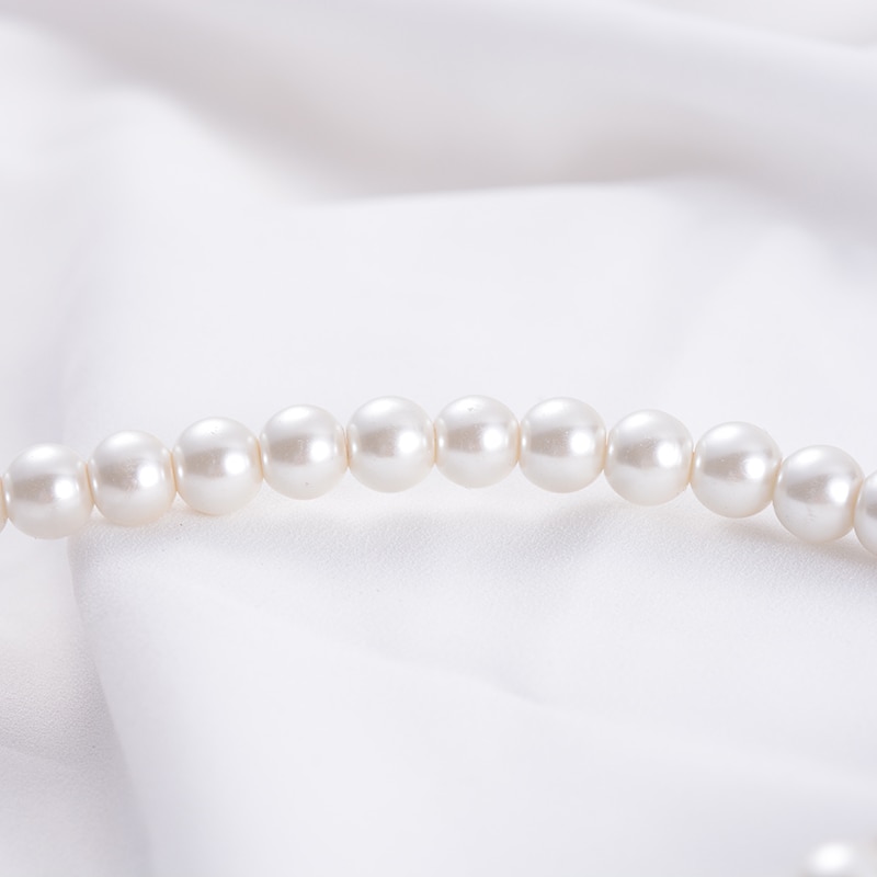 SUKI Jewelry Clavicle Chain Choker Simulated Pearls Strand Beaded Necklace for Bridal Women Torques Female White Wedding