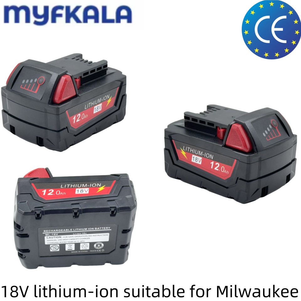 100% para batería de herramienta eléctrica Milwaukee M18 + cargador, BR,XC,18V, 6,0/9.0/12.0AH M18B5, 48-11-1860, batería integrada 18650
