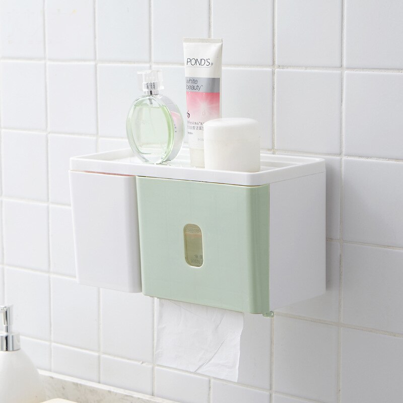 Toilet Roll Box Bathroom Waterproof Tissue Box Plastic Bath Toilet Paper Holder Wall Mounted Paper Storage Holder With Drawer