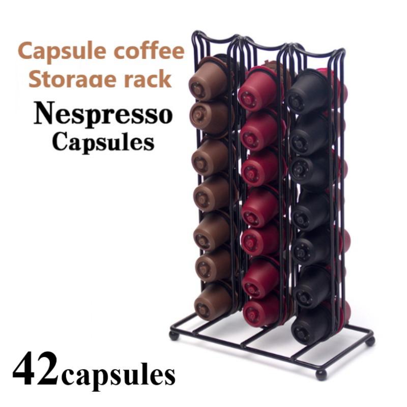 Coffee Capsule Holder Special Capsule Holder With Black Plastic Spray Type Nespresso 42PCS Coffee Capsule Storage Holders