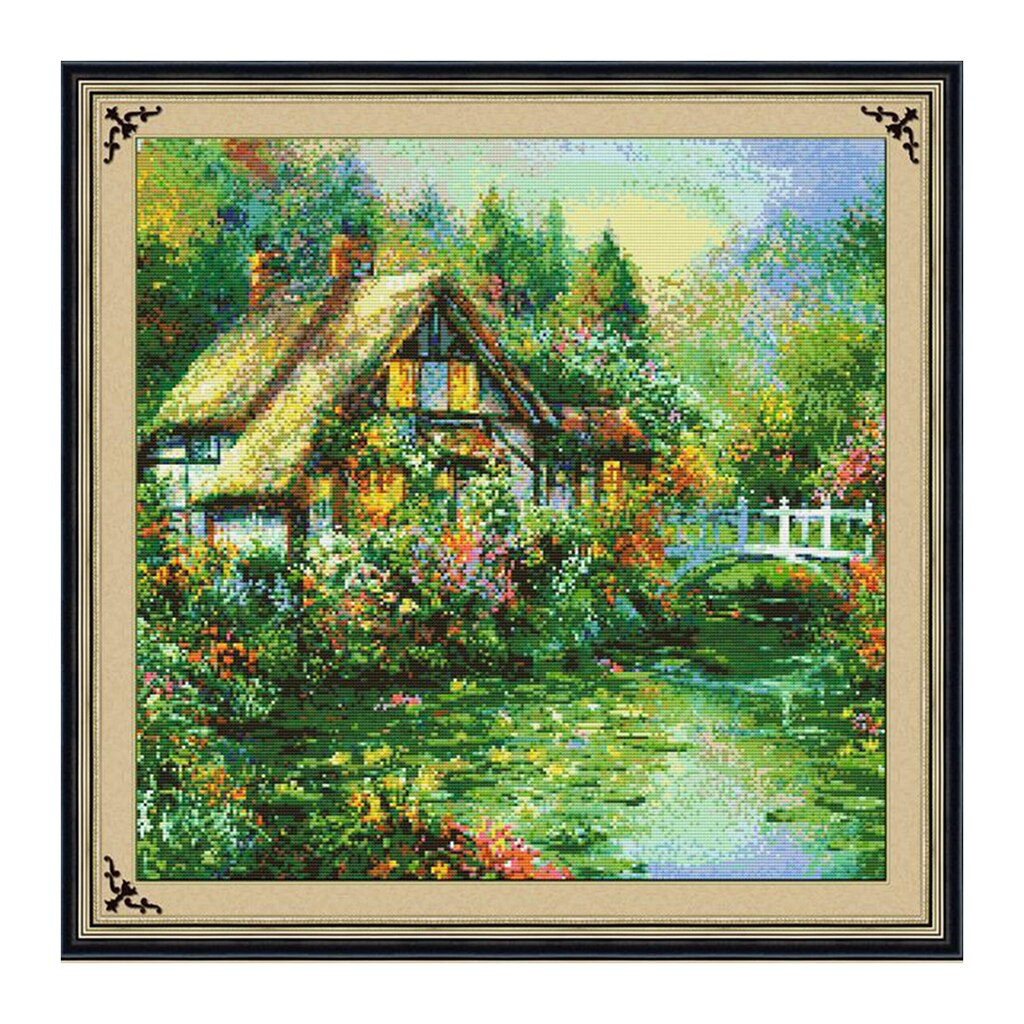 Landscape Cross Stitch Stamped Kits 11CT Pre-Printed Cross-Stitching Starter