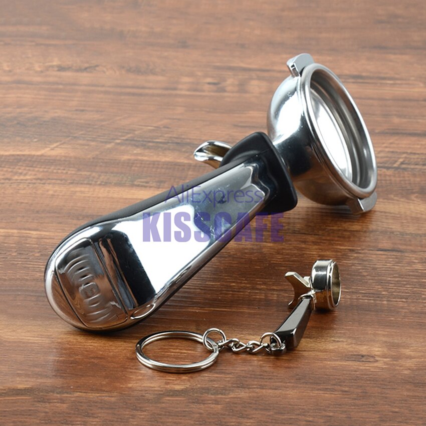 Barista Coffee Tamper Keychain Coffee Machine Handle Moka Pitcher Keyring Portable Coffeeware Espresso Accessories