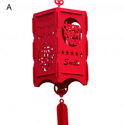 Chinese Year Square Palace Lantern Hollow Inlaid Spring Festival Decoration: A