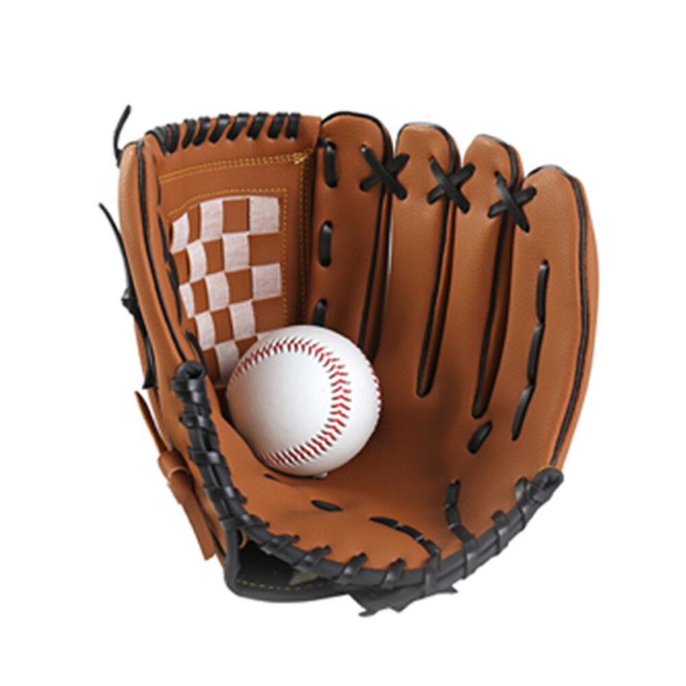 1pc zachte handschoenen voor heren en dames, zachte handschoenen voor softbal, comfortabele handschoenen voor de linkerhand, zachte honkbalhandschoenen voor buitensporten: Bruin 12.5 inch