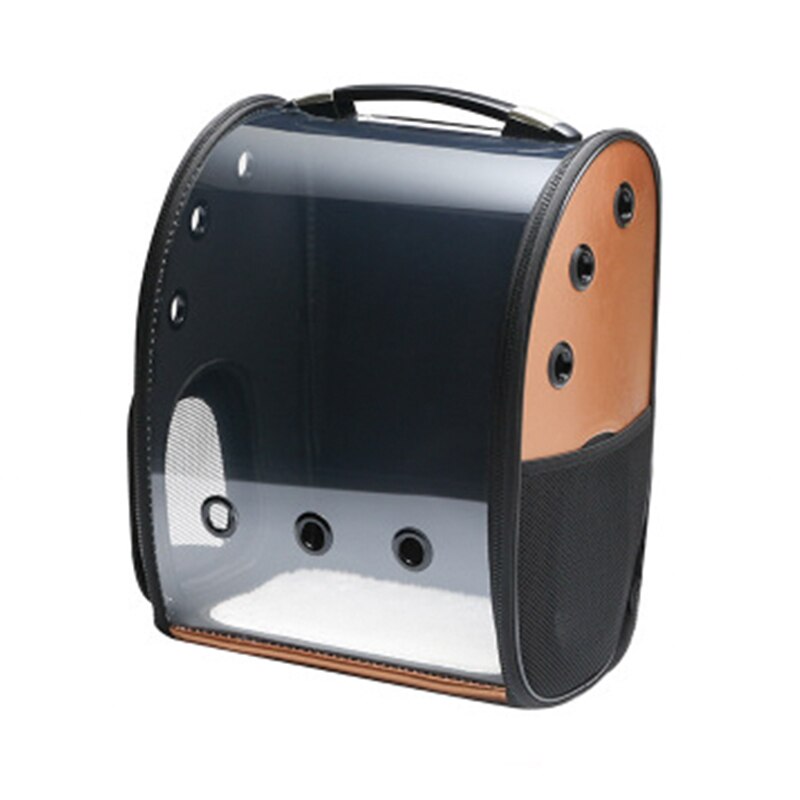 Mochila porta gato para mascotas, bolsa de espacio transpirable con cápsula para gatos, mochila para mascotas, mochila portátil para cachorros, bolsa de senderismo al aire libre para gatos, 7 colores: Brown