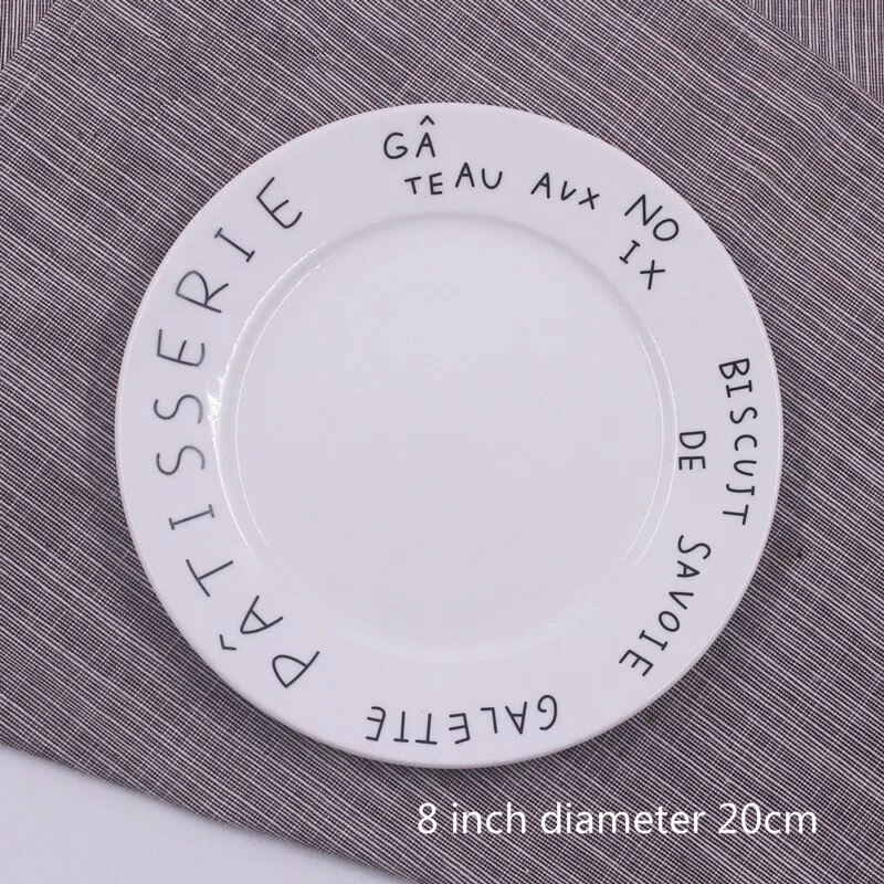 Creatieve Japanse Keramische Plaat Lage Bone China Schotel Set Brief Eenvoudige Paar Ontbijt Plaat: Style A