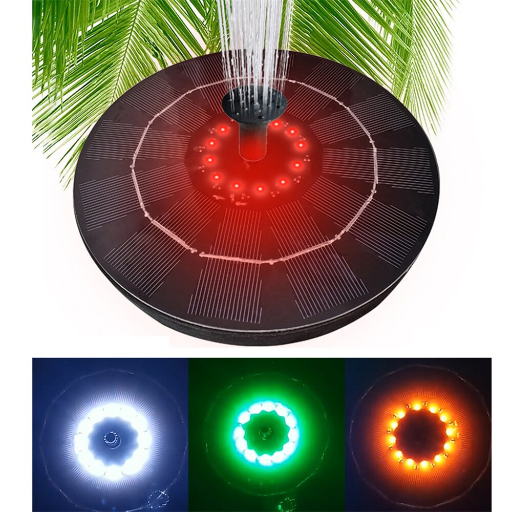 Floating Solar Fountain Garden Water Fountain Pool Pond Decoration Solar Powered Solar Bird Bath Water Pumps Garden Decoration: 180x17mm