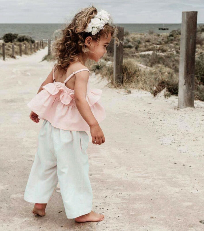 2020 Nuovo 3PCS Bambini Del Bambino Del Bambino Della Ragazza Ruffle Sling Magliette e camicette Pantaloni Leggings Abiti Prendisole 1-6 Anni