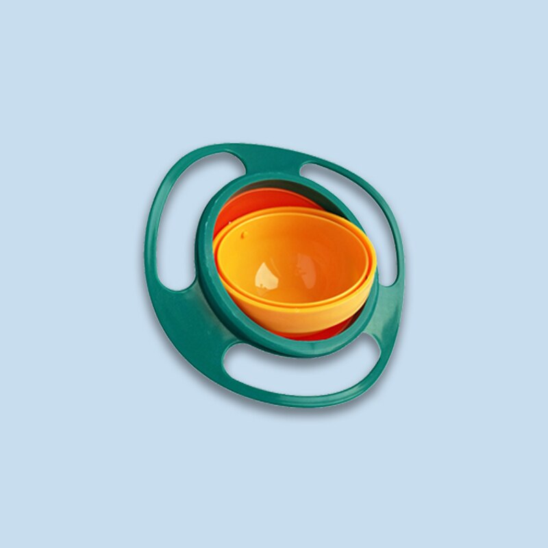 Bol anti-renversement pour bébé, modèle universel en forme gyroscope, pratique et spécialement pour enfant, se balance et tourne à 360°, matière alimentaire, vaisselle pour tout-petits