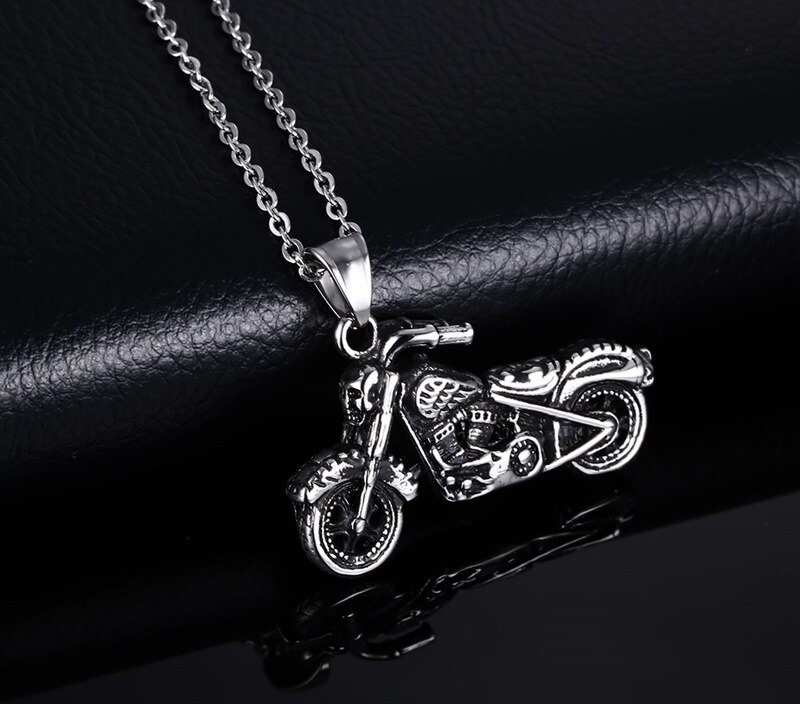 Klassieke Mannen Hanger Rvs Motorfiets Punk Rock Ketting Christmas Party Ketting Op De Hals Mode-sieraden