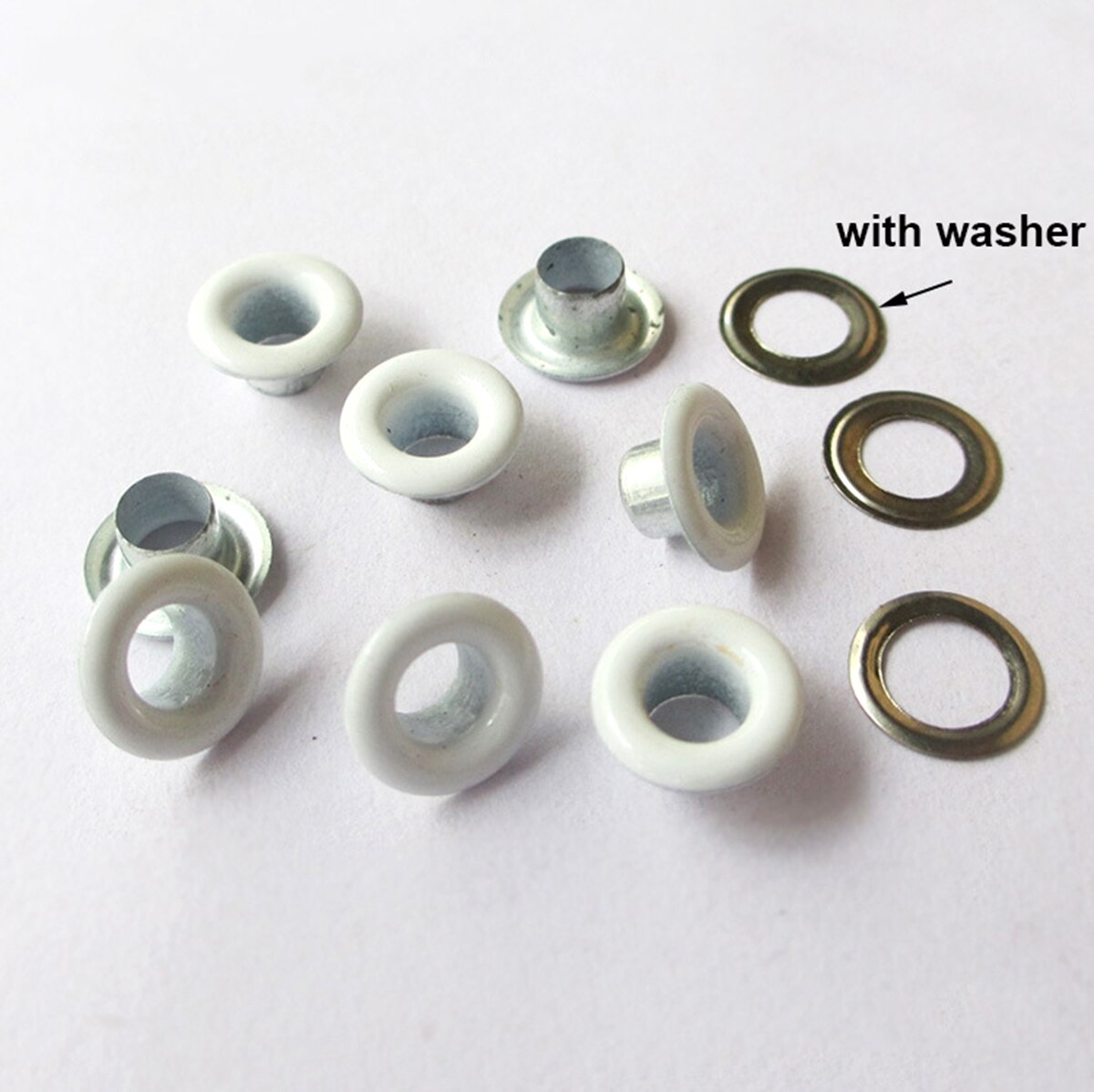 100sets 4.5mm Metal Eyelet with Washer Leather Craft Repair Grommet Round Eye Rings For Shoes Bag Clothing Leather Belt Hat