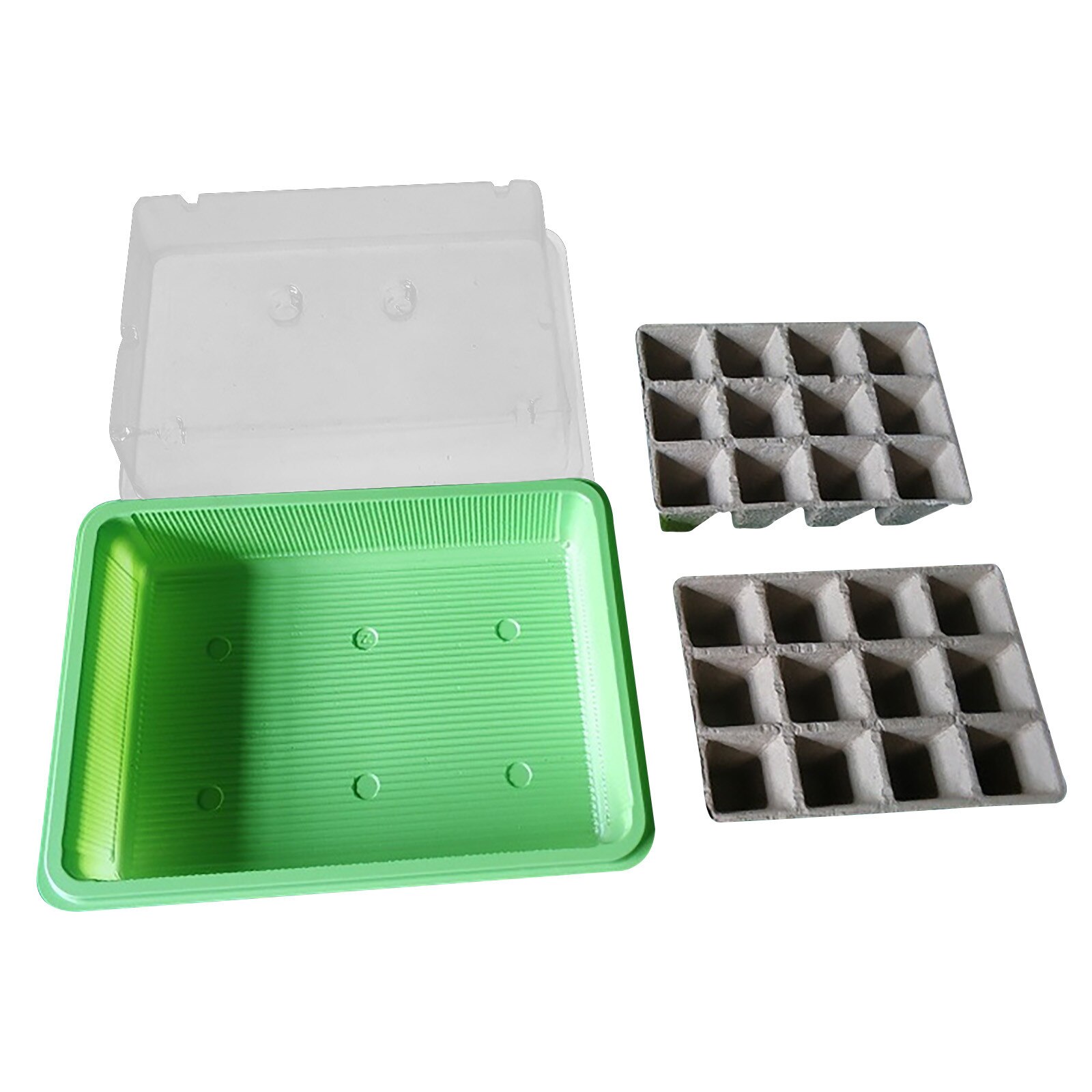 24 Cells Gardening Mini Breathable Lids Plastic Germination Box Nursery Pots Seedling Tray Humidity Adjustable Switch Garden Dec