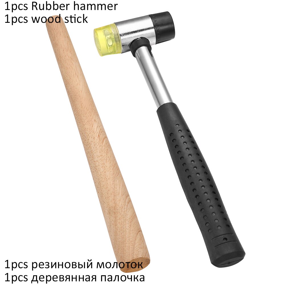 Varilla ampliadora de anillo , martillo con mango de mandril, medidor de anillo, palo medidor de dedo para hacer joyería DIY, herramientas de medición: Castaño