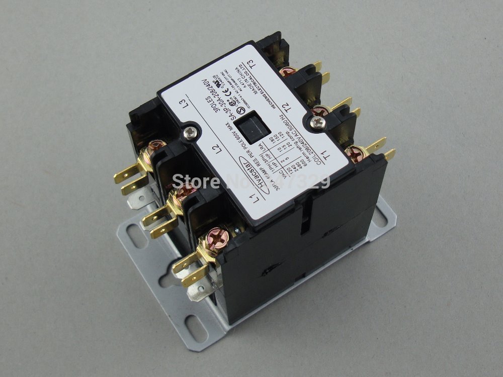 Hvacstar SA-3P-30A-208/240V Definite Purpose Contactor 3Poles 30FLA 208/240V AC Coil , DP Contactor, Air Conditioner Contactor