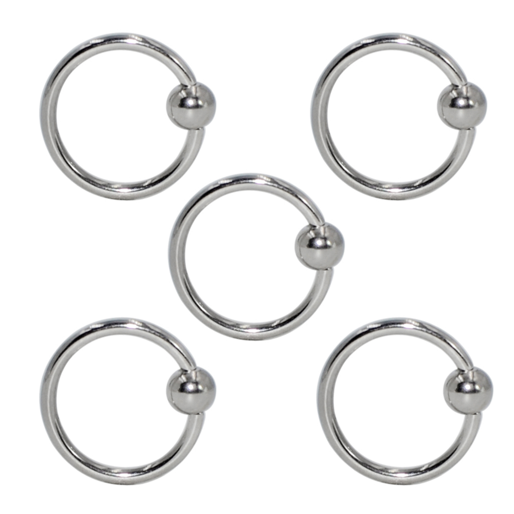 5 unids/lote de anillo cautivo de acero quirúrgico de colores mezclados, aro para la oreja, anillo para la nariz, aro para la oreja, cartílago del trago, Piercing, joyería para el cuerpo, pendiente