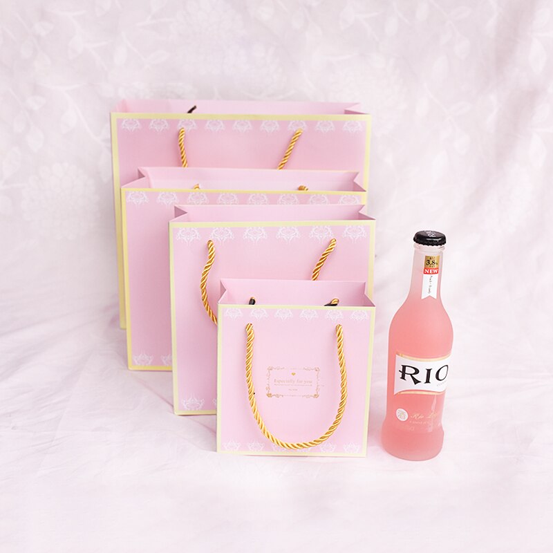 Zilue 5pcs/Lot Pink Tiffany Handbag Wedding Candy Supply Birthday Bag Party Decoration Jewelry Package Shopping Bag