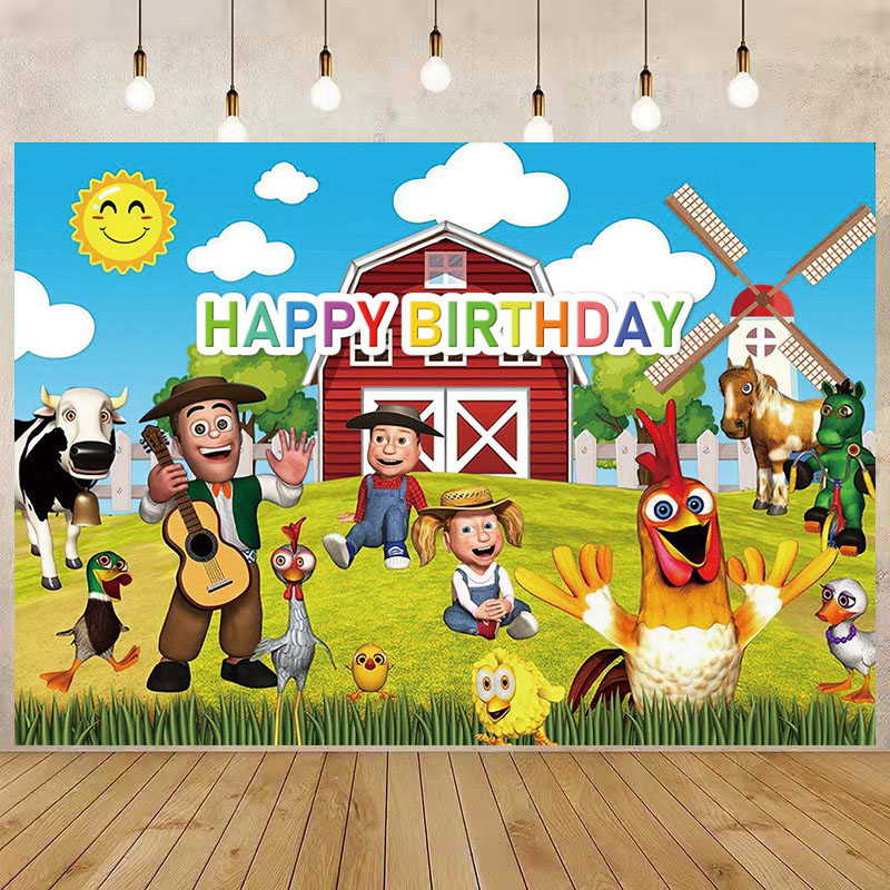 Farm Birthday Party Decorations Chicken Balloon Cow Disposable Tableware Set Baby Shower Dream Rangeland La Granja Zenon Party: Gold