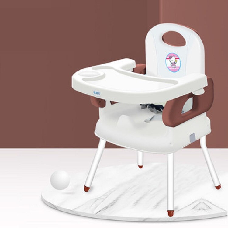 Baby høj stol bærbar sammenklappelig baby spisestol hjem spisebord læring sæde fodring stol ting til hjemmet møbler: Høj stol brun