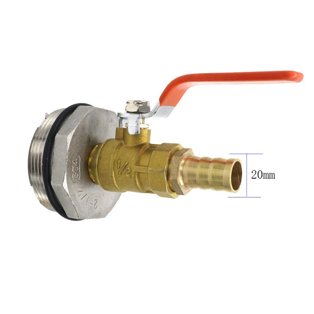 IBC Iron Brass Tank Adapter 60mm External thread to 13mm 15mm 20mm 25mm Garden Water Connectors Drain Adapter: C