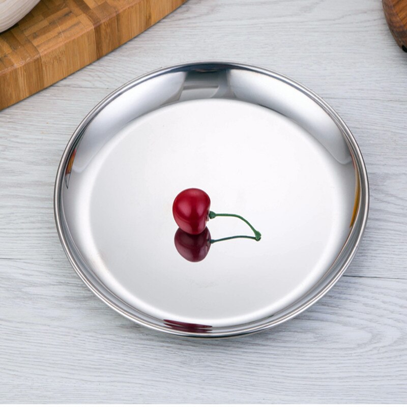 Middagstallrik thali servis servis för rund metallfat indisk middag med lågt pris: 17cm spegelfinish