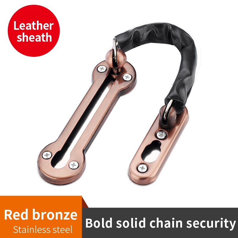 WV Anti-theft Stainless Steel Hotel Door Chain Latch Safety Guard Security Lock Security Limiter Tools Hardware for Home Door: Red
