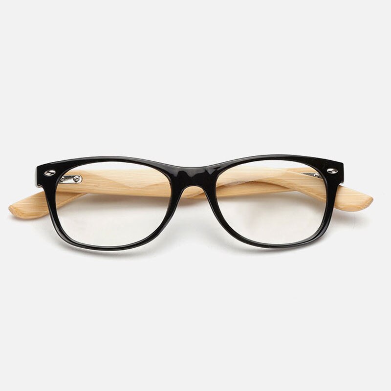 Ralferty små guld trä glasögon bågar bambu glasögon optisk ram glasögon för kvinnor män spektakel oculos de grau gafas: Svart