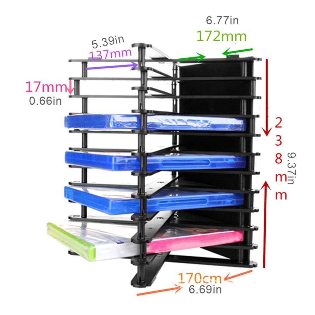 Folding Cd Case Storage Rack Game Disc Storage Bra... – Grandado