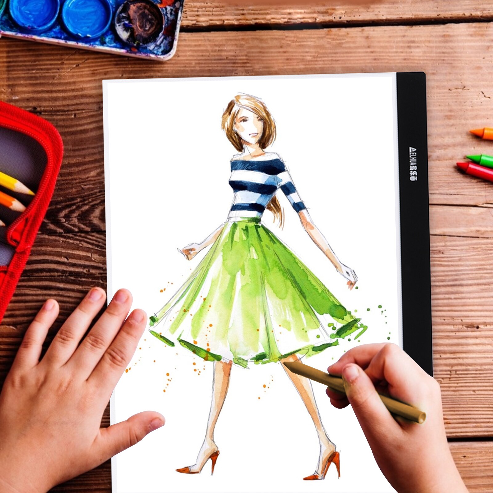 A2 Large LED Light Pad Box Painting Tracing Panel Copyboard Stepless Adjustable Brightness USB Copyboard for Cartoon Painting