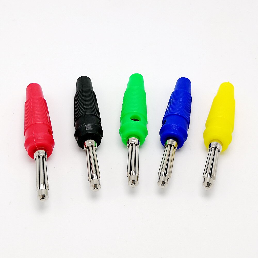 Koper 4 Mm Banaan Plug Lassen Gratis 5 Kleur Banaan Plug 10 Pcs